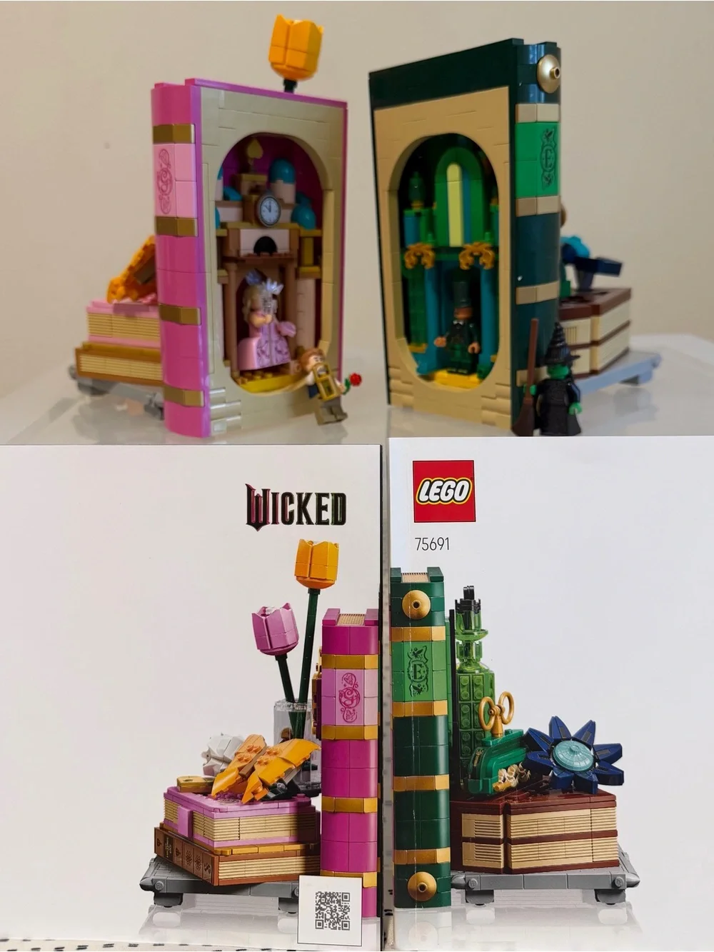 LEGO Wicked 75691 Glinda & Elphaba Bookends Set Built w/ Instructions